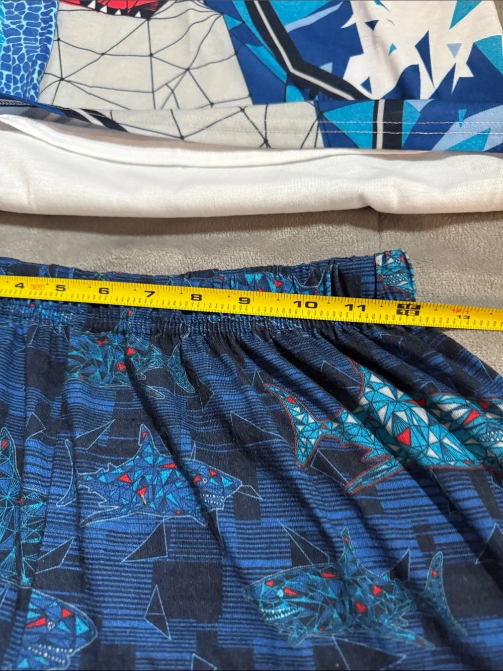 The Children's Place Boys' 2 interchangeable sets of shark Pajamas Sz 12